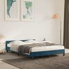 vidaXL Bedframe zonder matras 140x190 cm fluweel donkerblauw