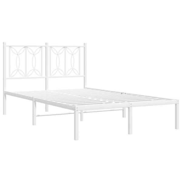 vidaXL Bedframe met hoofdbord metaal wit 120x200 cm