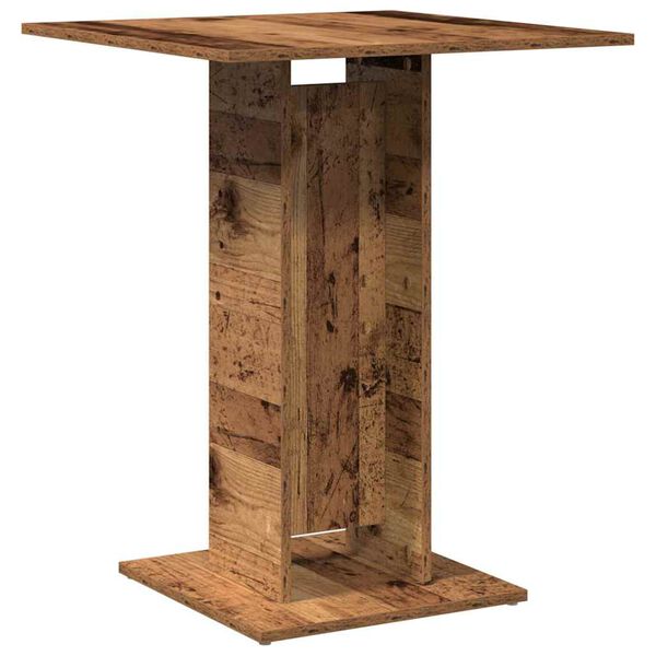vidaXL Bistrotafel 60x60x75 cm bewerkt hout oud houtkleurig