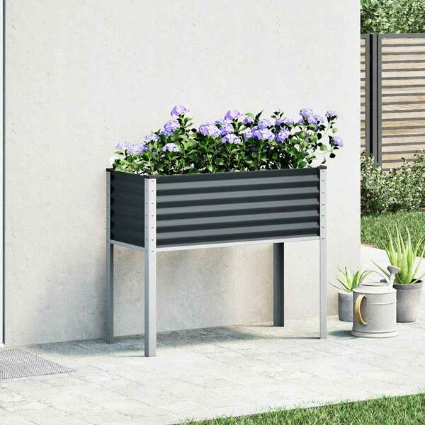 vidaXL Plantenbak Antraciet 100x45x90 cm Staal