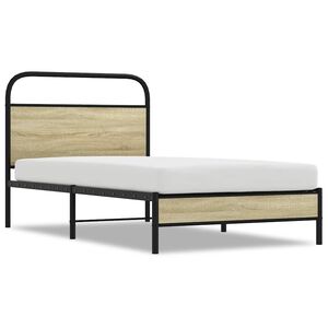 vidaXL Bedframe zonder matras bewerkt hout sonoma eikenkleur 90x190 cm