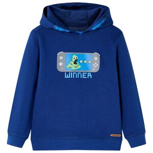 Kindertrui met capuchon 104 donkerblauw