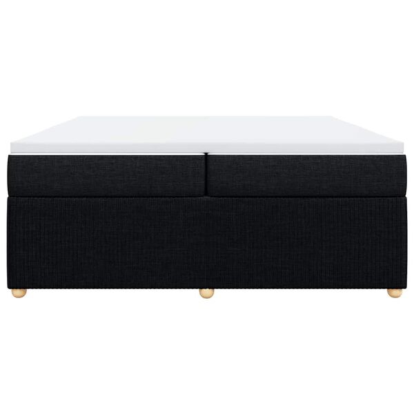 vidaXL Boxspring met matras stof zwart 200x200 cm