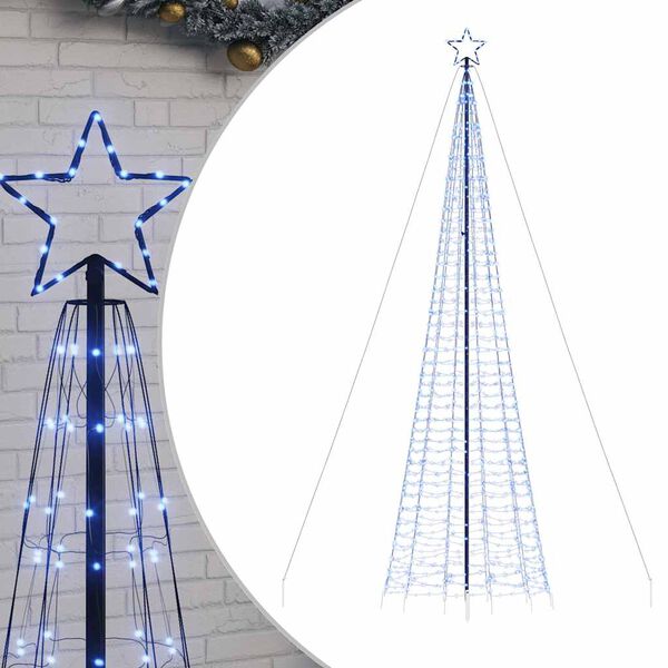 vidaXL LED-kerstboom met spikes 1534 LEDs 500 cm blauw