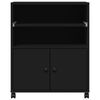 vidaXL Printerkastje met wielen 60x48x74 cm zwart