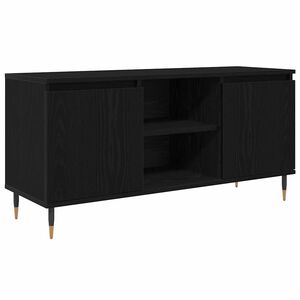 vidaXL TV-kast 104 x 35 x 50 cm Zwart Eiken Bewerkt hout