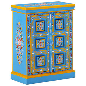 vidaXL Wandkast handgeschilderd massief mangohout turquoise