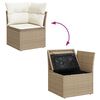 vidaXL Tuinbankenset met kussen met opslag 10 pcs Beige Poly riet