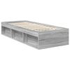 vidaXL Bedframe met lade Grijs Sonoma 75 x 190 cm Massief grenenhout