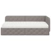 vidaXL Hoekbedframe met matras met hoofdeinde Taupe 100 x 200 cm Stof