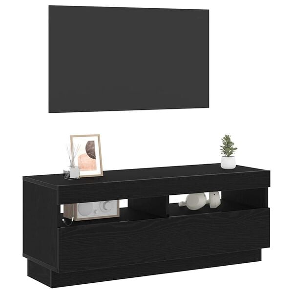 vidaXL TV-kast Zwart Eiken 100 x 35 x 40 cm Bewerkt hout