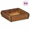 vidaXL Dienblad 4 st Bruin 29 x 31 x 10 cm Massief Gerecycled Hout