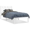 vidaXL Bedframe met hoofdbord zonder matras metaal wit 75x190 cm