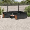 vidaXL 11-delige Loungeset met kussens poly rattan zwart