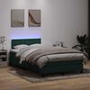 vidaXL Boxspring met matras en LED fluweel donkergroen 120x210 cm
