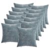 vidaXL Kussensloop 12 st HEERLEN Lichtblauw 40 x 40 cm Chenille Stof