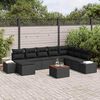 vidaXL Tuin Sofa Set 9 pcs Zwart