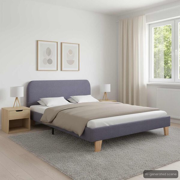 vidaXL Bedframe stof lichtgrijs 140x200 cm