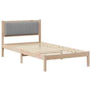 vidaXL Bedframe met Gevoerd Hoofdgedeelte Lichtgrijs 100 x 200 cm