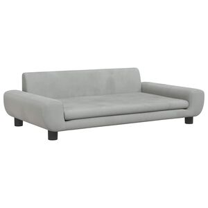 vidaXL Kinderbank 100x54x33 cm fluweel lichtgrijs