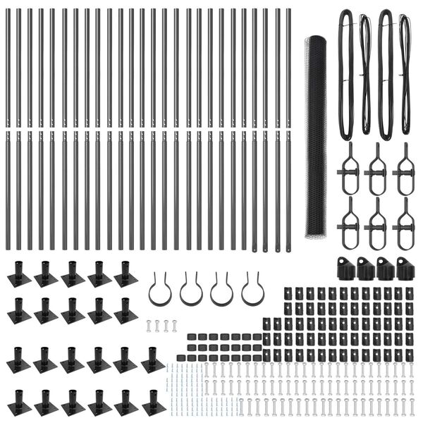 vidaXL Afrasteringspaal Grijs 50 x 1,4 m (13 mm gaas) Staal en PVC