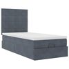 vidaXL Ottoman bed met matrassen 90x200cm fluweel donkergrijs