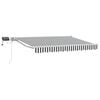 vidaXL Handmatige Luifelhouder met LED's Antraciet en Wit 3,5 x 2,5 m