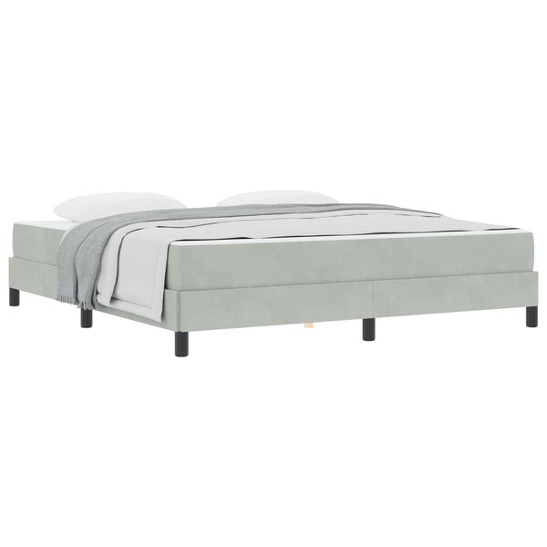 vidaXL Boxspringbed met matras Lichtgrijs 180 x 210 cm Stof