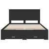 vidaXL Bedframe met lade Zwart en Zilver 150 x 200 cm Bewerkt hout