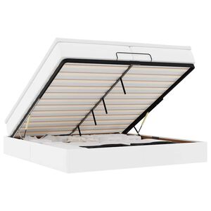 vidaXL Ottoman bed met matrassen 200x200cm kunstleer wit