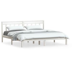 vidaXL Bedframe massief hout wit 180x200 cm