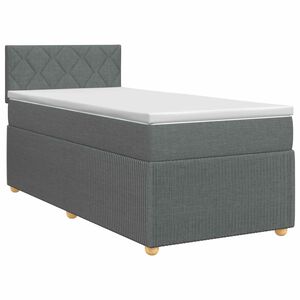 vidaXL Boxspringbed met matras Donkergrijs 90 x 190 cm Stof