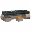 vidaXL 8-delige Loungeset met kussens poly rattan grijs