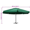 vidaXL Parasol met aluminium paal 600 cm groen
