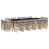 vidaXL 15-delige Tuinset met kussens poly rattan gemengd beige