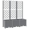 vidaXL Plantenbak met latwerk 120x40x136 cm polypropeen lichtgrijs