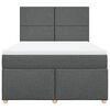 vidaXL Boxspring met matras stof donkergrijs 140x190 cm
