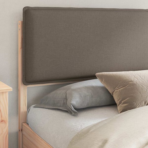 vidaXL Bedframe met Gevoerd Hoofdgedeelte Taupe 200 x 200 cm