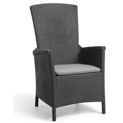 Allibert Iowa Balcony Balkonmeubelset, rotan, grijs, 3-delige set balkonmeubels rotan, ruimtebesparend