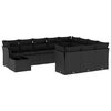 vidaXL 11-delige Loungeset met kussens poly rattan zwart