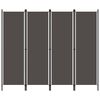 vidaXL Kamerscherm met 4 panelen 200x180 cm antraciet