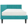 vidaXL Hoekbedframe met Matras met matras 2 pcs Turquoise Fluweel