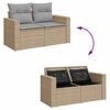 vidaXL Tuinbankenset met kussen 9 pcs Beige en Licht Grijs poly rattan