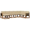 vidaXL Buiten bankenset met kussen 8 pcs Natuurlijk en Beige