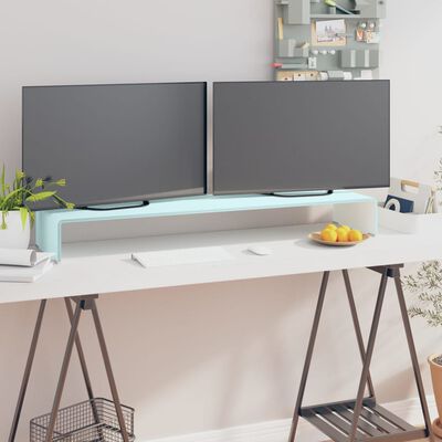 vidaXL TV-meubel/monitorverhoger 110x30x13 cm glas groen