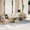 vidaXL 7-delige Loungeset met kussens poly rattan beige