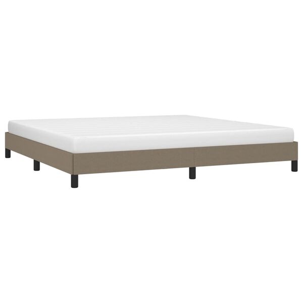 vidaXL Bedframe zonder matras stof taupe 200x200 cm