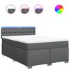 vidaXL Boxspring met matras stof donkergrijs 140x190 cm