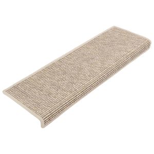 vidaXL Trapmatten 15 st 65x21x4 cm lichtbeige met rechthoekige rand