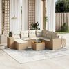 vidaXL 8-delige Loungeset met kussens poly rattan beige